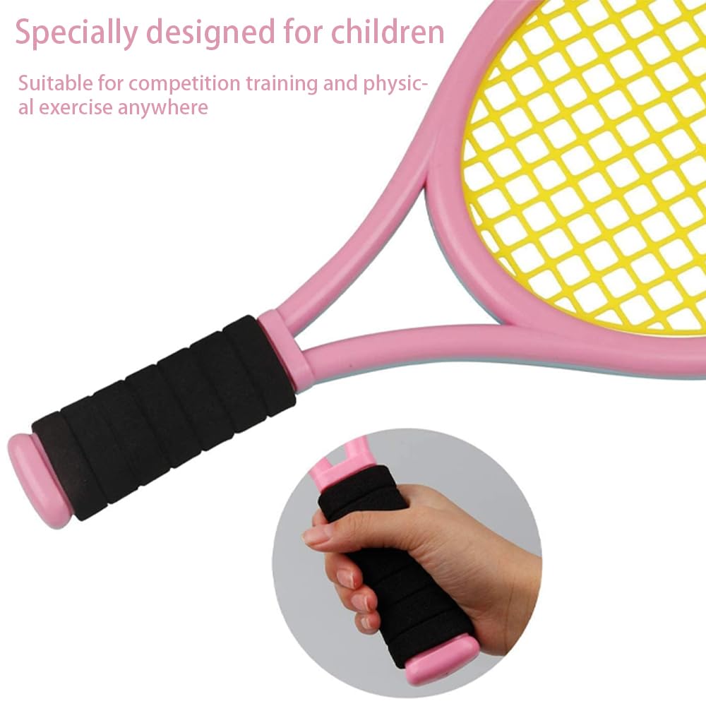 Set di racchette da tennis per bambini, racchetta da tennis per bambini con 2 palline da allenamento, giocattolo da racchetta, ideale per bambini per sport all'aperto e al chiuso