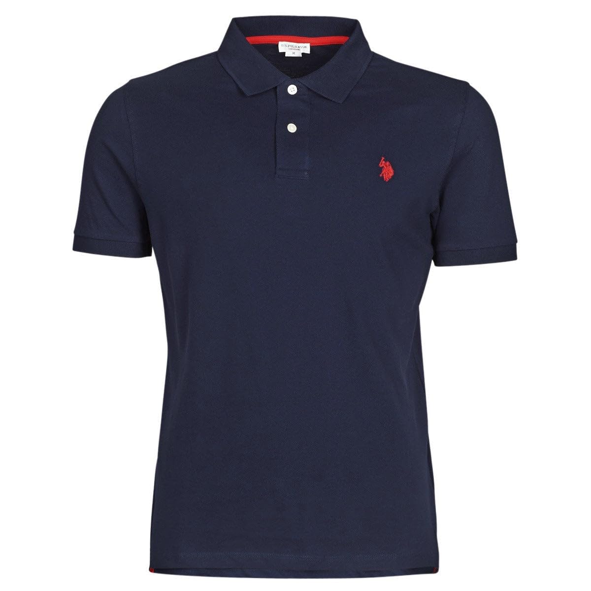 Men's Classic Polo Shirt, Two-Button Closure Pique Polo Shirt, Summer Fashion Golf Shirt