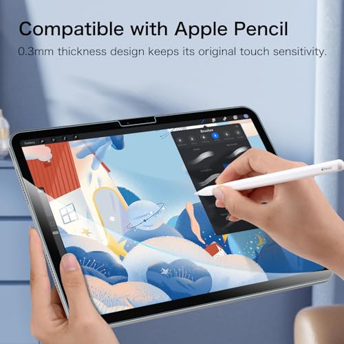 Image of FINTIE 2-Pack Screen Protector for iPad Pro 11-inch (M5) 2025 & (M4) 2024, [Face ID & Apple Pencil Compatible ] Anti Scratch Premium HD Clear 9H Hardness Tempered Glass Screen Protector