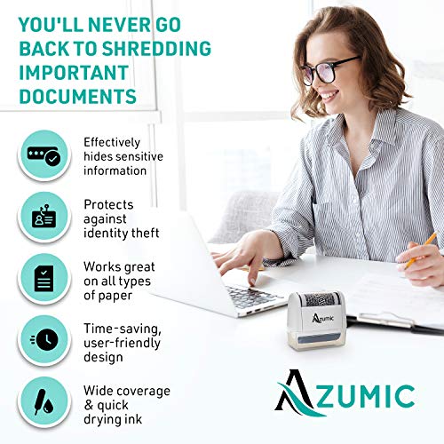 Identity Theft Protection Roller Stamp 6 Pack Refills - Confidential Address Blocker Anti Theft Prevention Stamps - By Azumic #TOP1