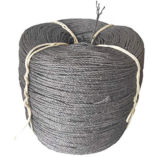 SimidunEUR 6mm Grey Natural Sisal Rope Twisted Braided Decking Garden Pets Cats Crafts for Craft Rope/Cat Scratching Rope/Garden Bundling,ø 6 mm,Length 30 M