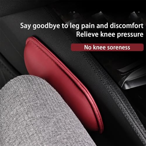 Image of Mandark Car Knee Cushion Pad, Leather Memory Foam Vehicle Door Armrest Pillow for Leg Elbow, Comfort Auto Interior Center Console Thigh Support Mat Accessories, Universal for Most Cars (Red)