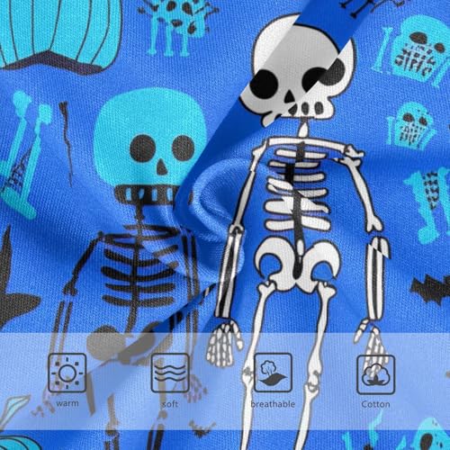 Toddler Underwear Custom 2t Cotton Cute Panties Girl Fancy Underpants Briefs Funny Skeletons Pumpkins Blue3