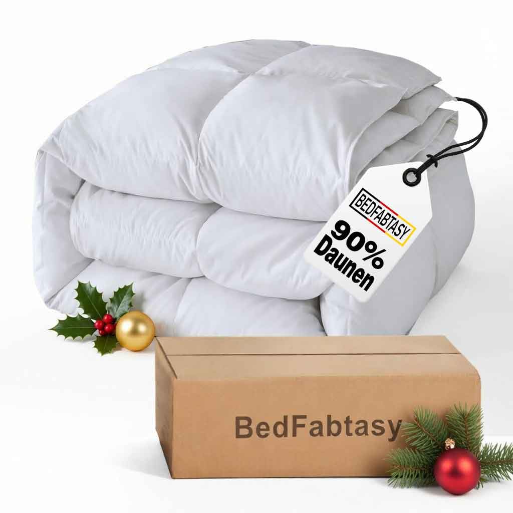 BedFabtasy Daunendecke, 90% Daunen und 10% Federn, Klasse 1, Oeko-Tex zertifizierte Leichte Bettdecke, Allergiker, RDS Zertifiziert Daunenbettdecke, Duvet