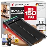 Sportstech sWalk Lite Walking Pad Laufband für Zuhause & Schreibtisch, mit Steigung 6%, bis 6 km/h, LED-Anzeige, App-Steuerung, Fernbedienung, leise, flach & kompakt, für Home Office, bis 150 kg