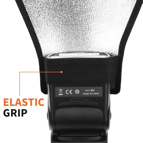 Dual-Sided Flash Diffuser Reflector, White/Silver, 2-Pack, Universal Speedlight Compatible with Canon Nikon Sony Fuji by LDGHO - Used condition - Image 4