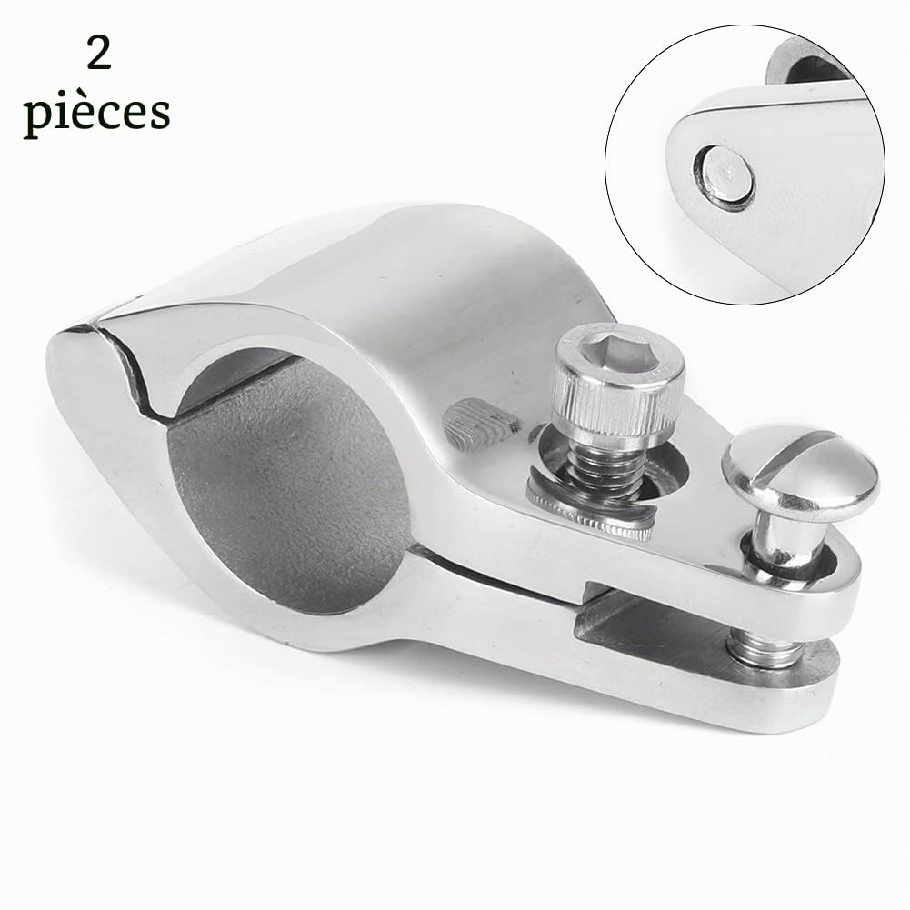 Lot de 2 Pinces Coulissantes Bimini à Mâchoire Supérieure en Acier Inoxydable - Raccords de Pont pour Bateaux, Yachts et Yachts Gonflables - Matériel Marin Résistant
