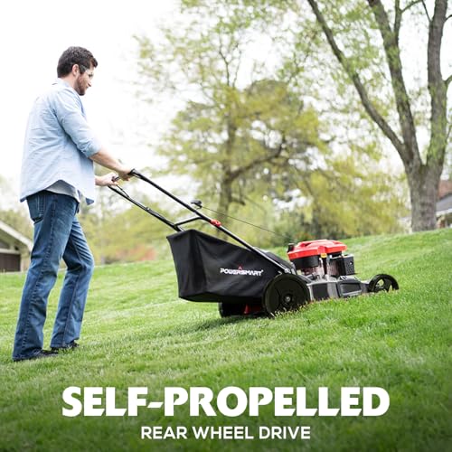 Image of AMERISUN Self Propelled Gas Lawn Mower, 21 inch with 170cc 4-Cycle OHV Engine 3-in-1 RWD Self-Propelled Lawn Mower (AV8621S1)