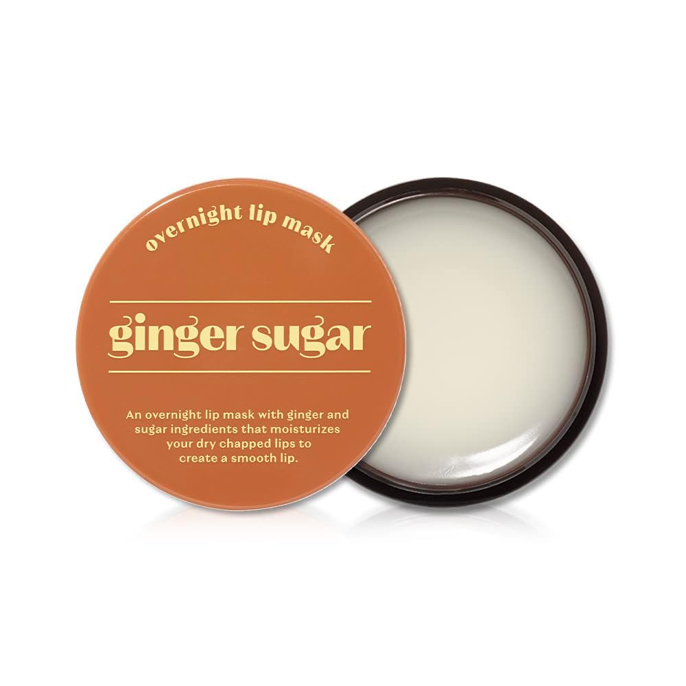 Ginger Sugar Overnight Lip Mask 23g | Korean Lip Sleeping Mask Skin Care | Smooth and Moist Lips | Natural Ingredients Nourish & Hydrate Ginger Shea Butter Give Moisturizing Effect