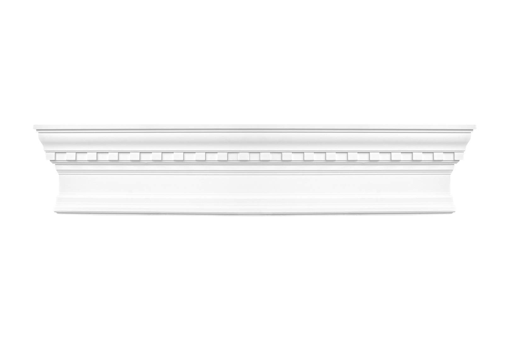 coronamento | poliuretano resistente agli urti | adatto per porte e armadi | timpano decorativo | frontone | bianco | PU | Hexim Perfect | 250 x 1240 mm | D2531