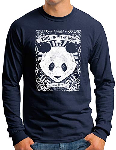 T-shirt manches longues homme imprimé panda bleu OM3 original