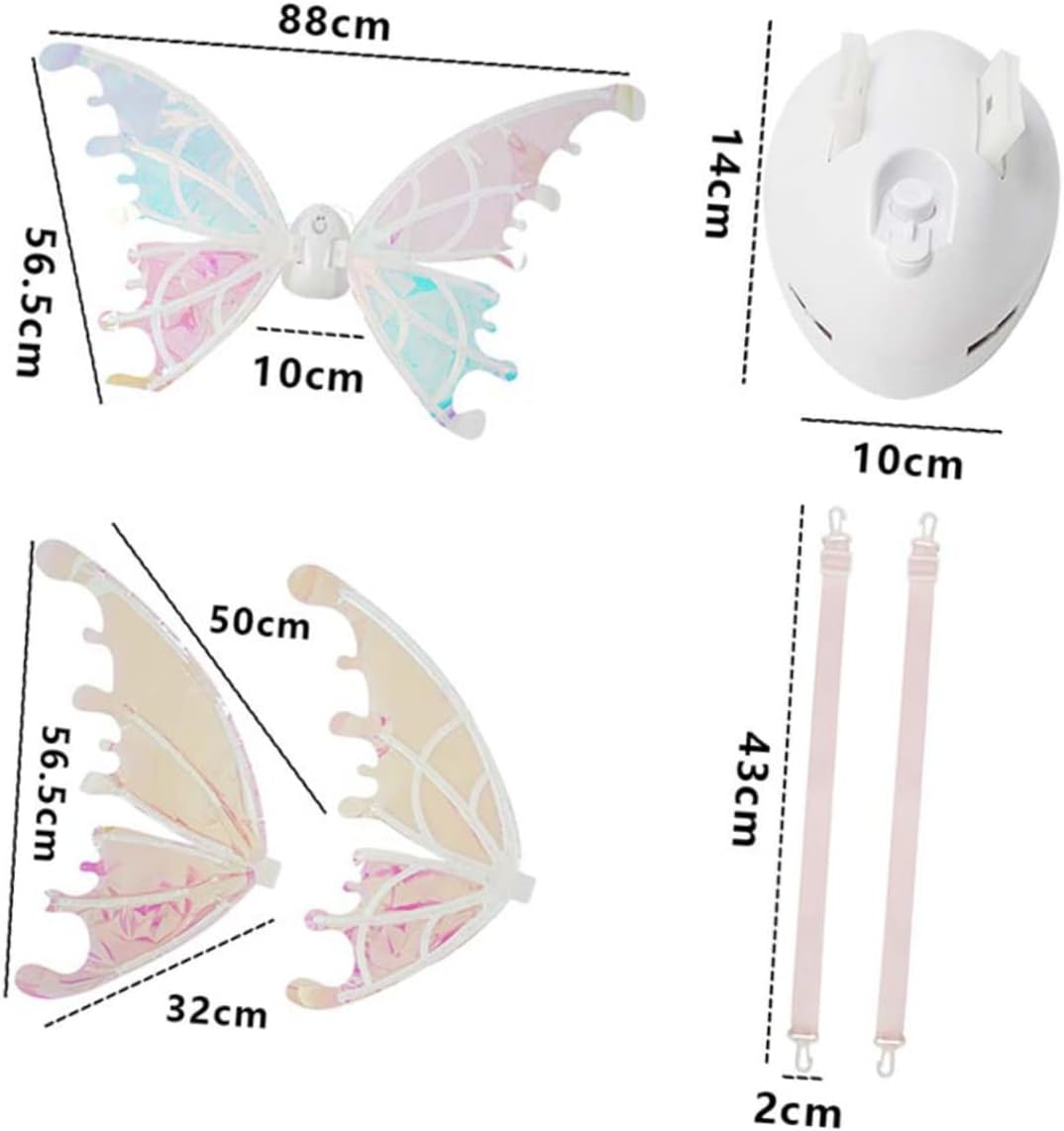 [Loigohon] 妖精の翼 コスプレ用蝶の羽マント 黒 &ndash; 光る装飾付き 軽量で着脱簡単 ステージ衣装として適用