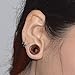 Longbeauty Pair Vintage Brown Natural Wood Hollow Tunnels Ear Plugs Stretcher Gauges 14MM