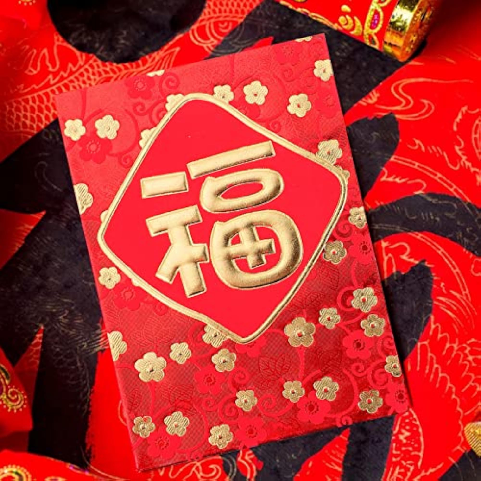 60pcs Chinese New Year Red Envelopes for 2022