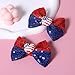 4th of July Hair Bow Clips Glitter Sequin Patriotic Hair Pins Alligator Barrettes for Toddler Baby Teen Girls Kids Independence Day Back School Outfits Decor Accessories Xmas Gift 4inch