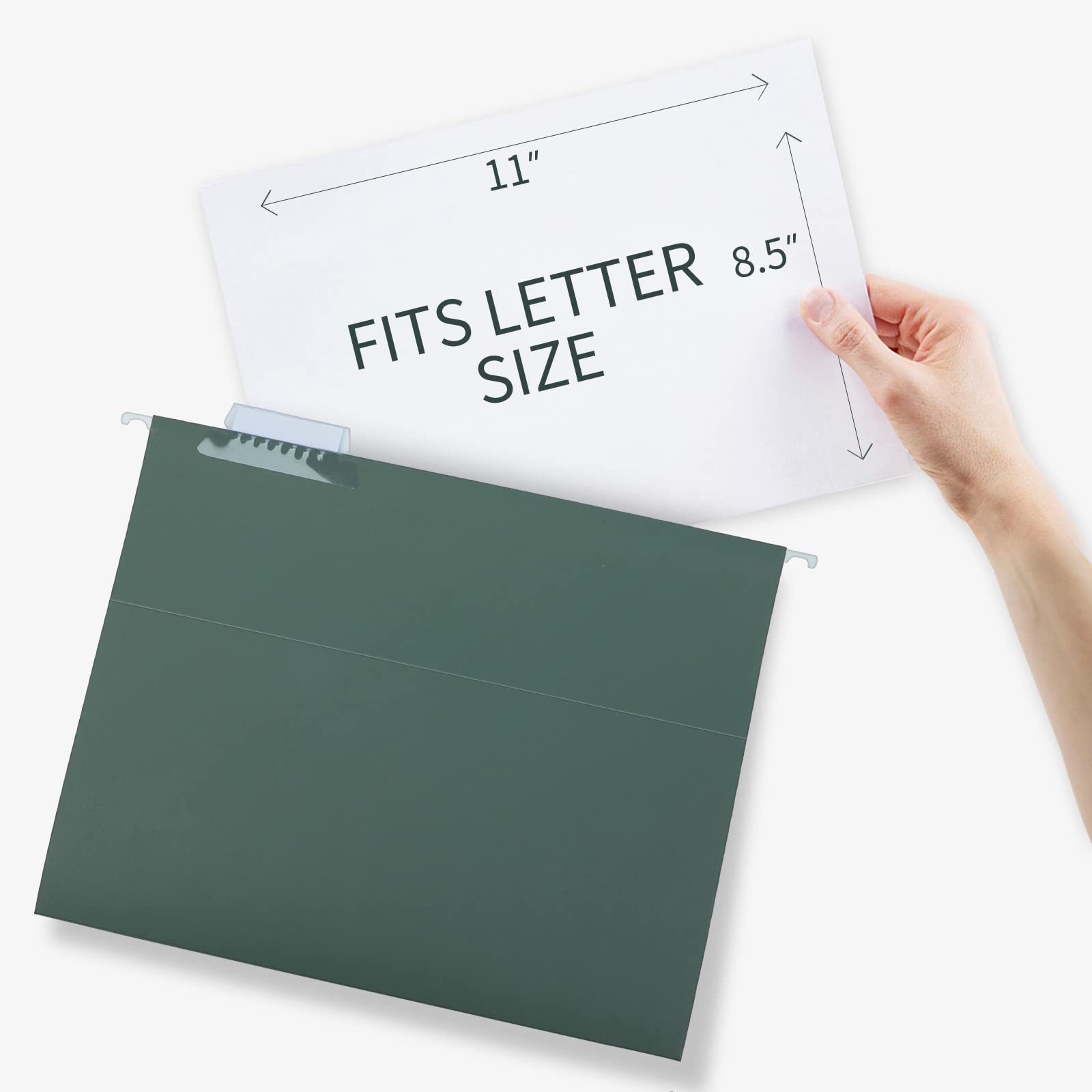 HERKKA Carpetas colgantes de capacidad extra, paquete de 60 carpetas colgantes reforzadas tamaño carta con expansión resistente de 0 pulgadas, diseñadas para archivos voluminosos, color verde