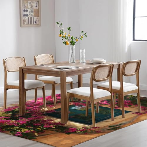Tapis salon fleurs et feuilles denses moderne pour chambre - 6