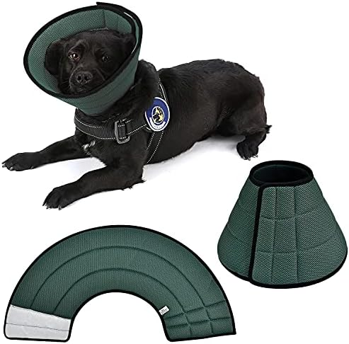 Breathable Mesh Elizabethan Collar, Soft Adjustable E-collor For Pet Dogs Cats Rabbit Quicker Healing Anti-Bite Anti-Lick Easy Eat and Drink(Blue)
