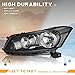 WEELMOTO Headlight for 2008-2012 Honda Accord 4Dr Sedan Headlamp Replacement for 08-12 Honda Accord Headlights Assembly Black Housing Clear Reflector Does NOT fit coupe models or Crosstour models