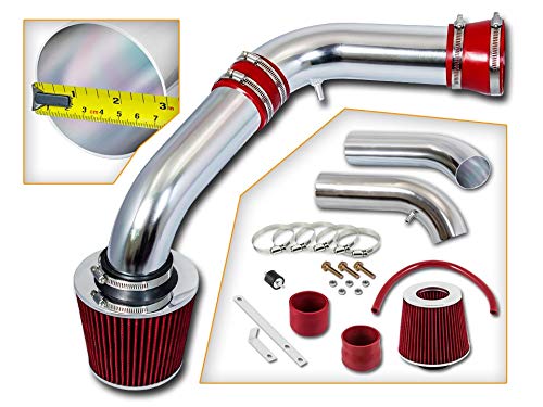 Rtunes Racing Short Ram Air Intake Kit + Filter Combo RED Compatible For 02-07 Dodge Ram 1500 3.7 4.7L 03-07 Dodge Ram 1500 2500 3500 5.7L