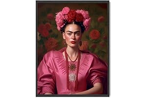 Pink Vintage Inspired Frida Kahlo Wall Art - Celebrate Female Empowerment with...