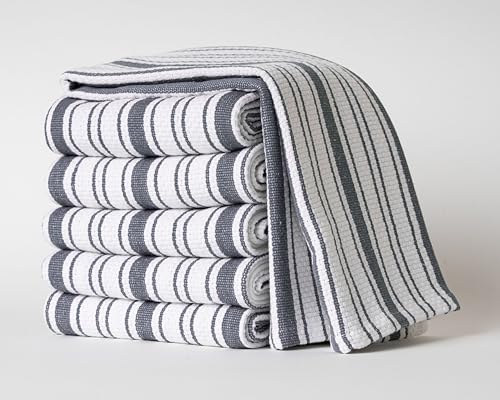 Kitchen-Towels-Set–Pack-of-6-20-x-30-Extra-Large-Premium-Cotton-Dish-Towels-for-Kitchen–Basket-Weave-Towels–Highly-Absorbent–100-Cotton–with-Hanging-Loop–Dark-Grey Kitchen Towels Set–Pack of 6 20 x 30 Extra Large Premium Cotton Dish Towels for Kitchen–Basket Weave Towels–Highly Absorbent–100 Cotton–with Hanging Loop–Dark Grey