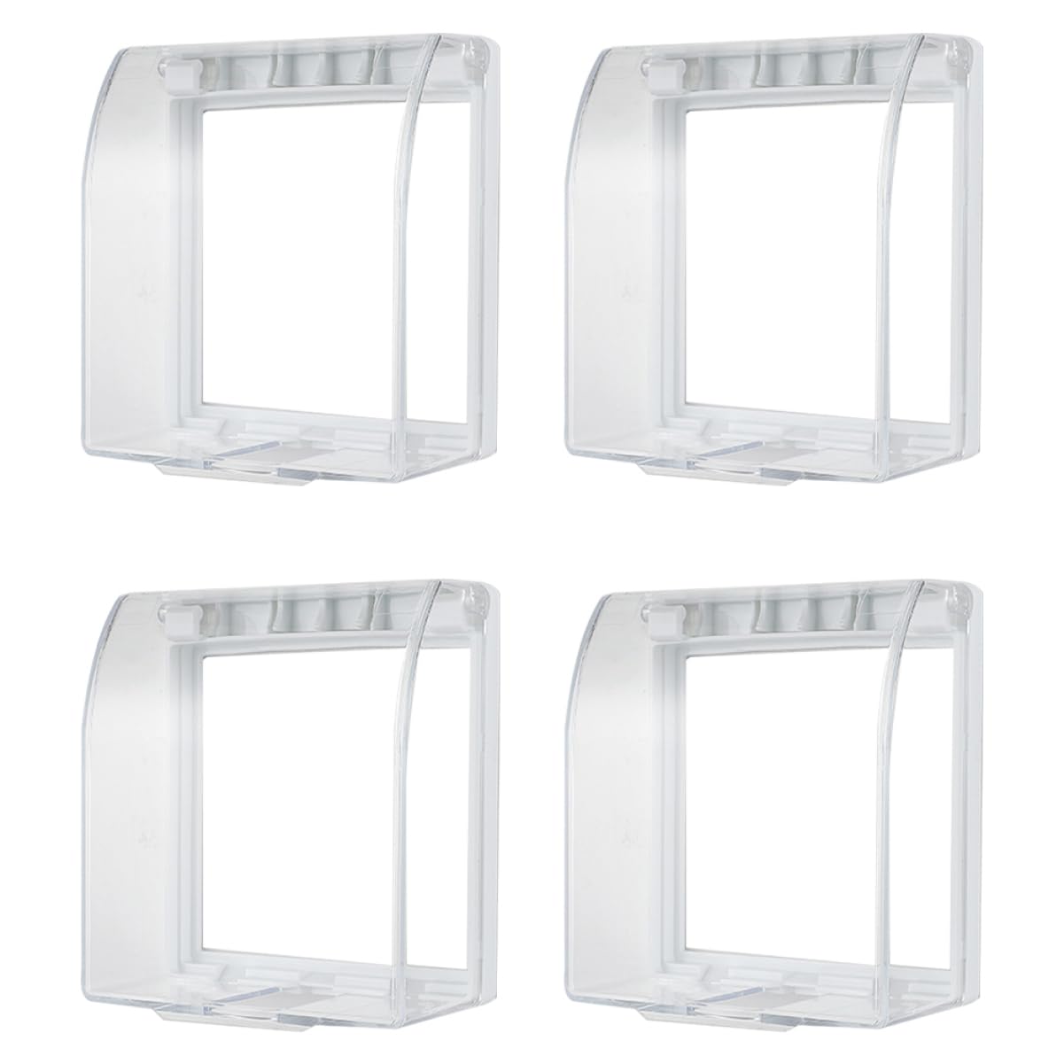 Mipcase 4Pcs Socket Cover Power Supply Protector Transparent Light Box Outlet Cover for Indoor Outdoor Use Easy Installation Durable and Sturdy Design for Electrical