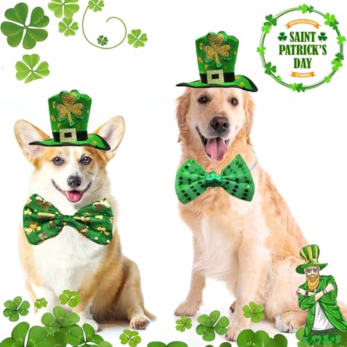 Disfraz St Patrick Día con Sombrero y Corbatas para Perro L miniatura 3