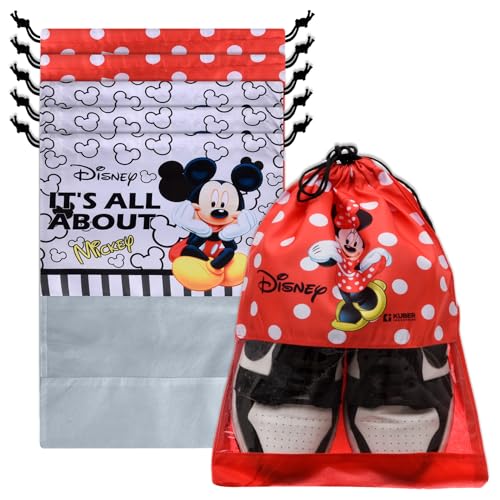 Image of Urbane Home Shoe Cover | Travel Shoe Storage Bags | Polyester Storage Bag | Drawstring Shoe Cover | Shoe Organizer with Clear window | Pack of 6 | Multi