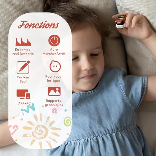 Baby Oxygen Monitor, Infant Pulse Oximeter Fingertip Tracks Adult and Child's SPO2 & Pulse Rate, Toddler Foot O2 Monitor with Audio Reminder, Free APP & PC Report