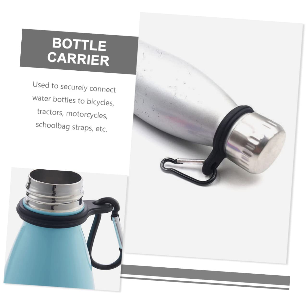 Toddmomy Wasserkocher-aufhänger Schlüssel Wasserflasche Gehen Wandern Fitnessstudio Haken Groß Sport Tragbar Träger Flaschenregal Kieselgel Black