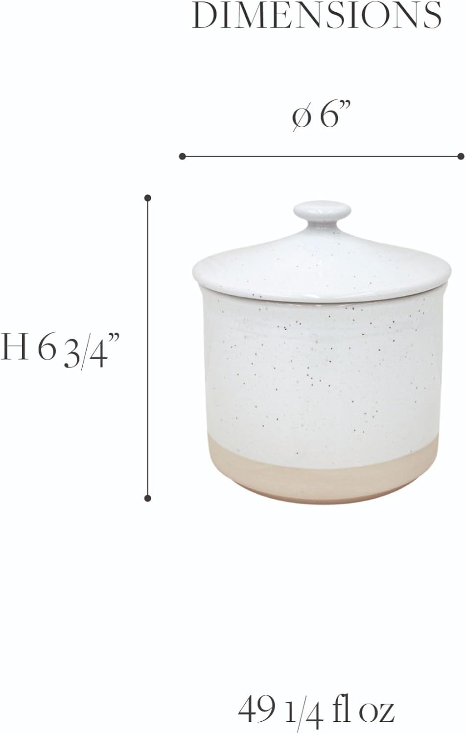 Casafina Ceramic Stoneware 49 oz. Canister - Fattoria Collection, White | Microwave & Dishwasher Safe Dinnerware | Food Safe Glazing | Restaurant Quality Serveware
