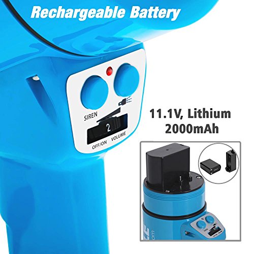 Pyle (Blue) 40W Compact, Portable Waterproof Megaphone Bullhorn With Flashlight - Rechargeable Pa Speaker, Adjustable Volume, Loud Alarm Siren, Handheld Lightweight Design For Outdoor Activities #TOP2