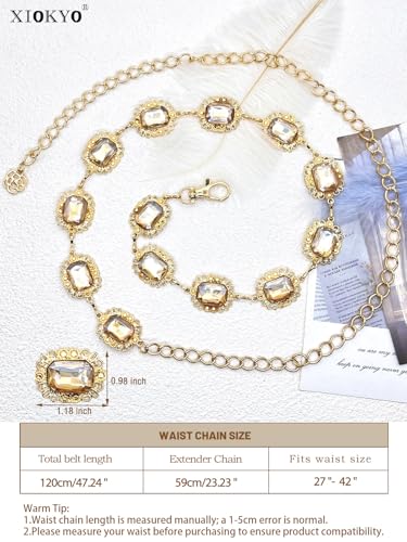 Bling Rhinestone Concho Belt Gold Carved Metal Western Sparkly Crystal Waist Chain Belt for Women2