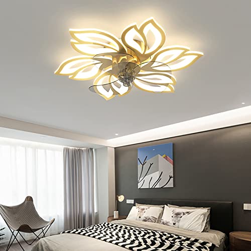Ventilateur de plafond avec lampe et télécommande pour salon et chambre