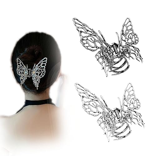 Large Non-Slip Strong Metal Hair Claws and Butterfly Hair Clips for Women - Cute Hair Accessory Gift Set