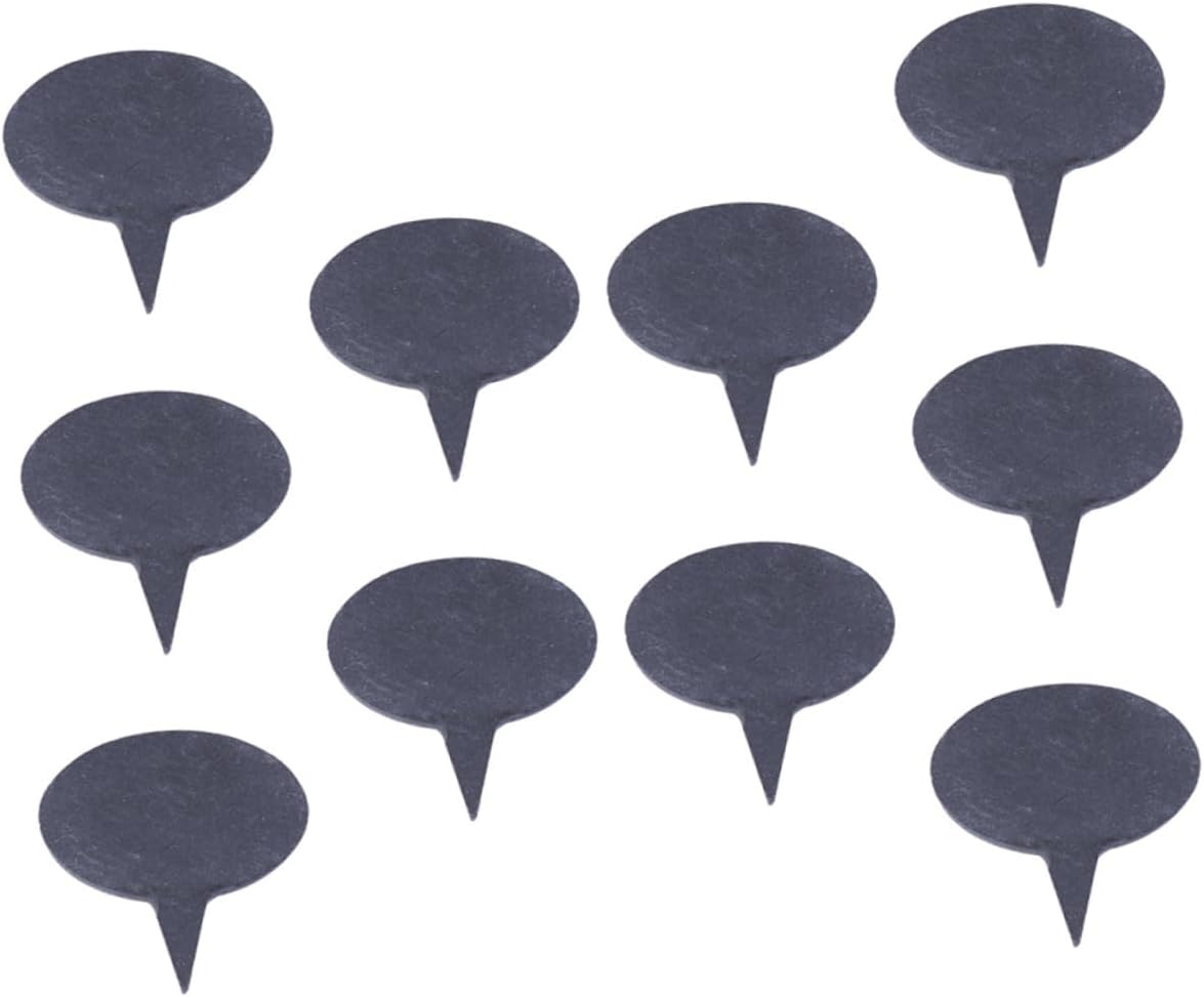 Slate Plant Labels 10pcs Oval Black Reusable Markers for Gardening