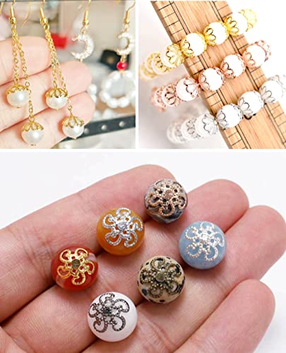 Zhiheng 500PCS 15mm Gold Tone Flower Bead Caps for Jewelry Making DIY Bead Working, antique bronze - Image 4
