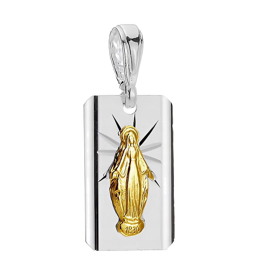 Pendentif médaillon Marie argent 925 poli ne ternit pas bijou mixte