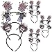 LUOZZY 12pcs 2024 Happy New Year Headband Tiara 2024 Head Bopper Tassel Star Headband Cheer to The New Year Hair Hoops 2024 New Year Eve Party Decoration Supplies