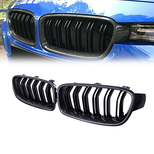 Grille calandre BMW F30 F31 F35 contre les impacts de gravillons style carbone