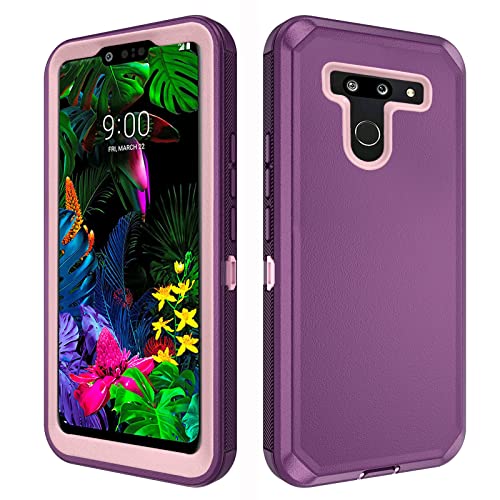 Asuwish Phone Case for LG G8 ThinQ Cell Cover Hybrid Rugged Shockproof Hard Protective Drop Proof Full Body Slim Heavy Duty Mobile Accessories LGG8 Thin Q G 8 LG8 G8thinq LGG8thinq 8G Women Men Purple