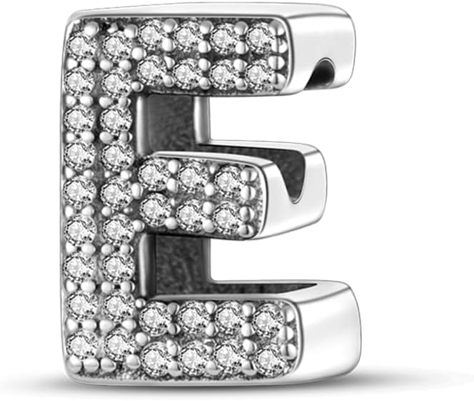 FLUFLO Charm Anhänger Damen Buchstabe A-Z für Armband 925 Sterling Silber Charms Beads passend für Pandora Armband und Halskette, Kompatibel mit Europäischen Armbänder für Frauen Mädchen Z222