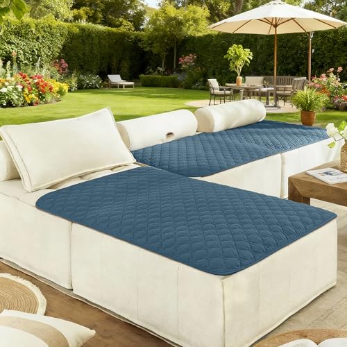 Image of gogobunny 100% Double-Sided Waterproof Dog Bed Cover Pet Blanket Sofa Couch Furniture Protector for Puppy Large Dog Cat, Reversible (40x50 Inch (Pack of 1), Dark Blue /Light Blue)