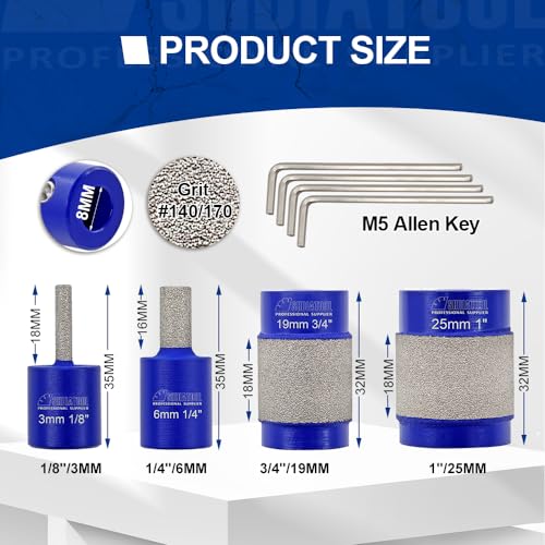 Kit de brocas diamantadas para taladro 10 piezas miniatura 7