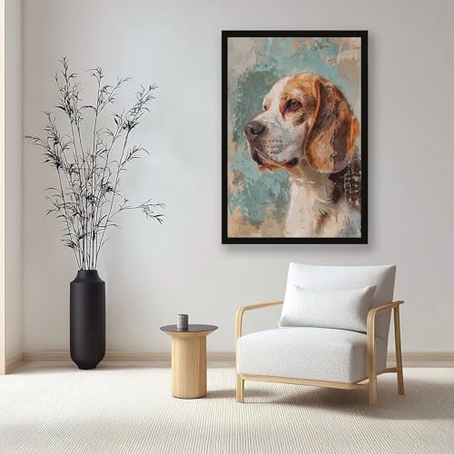 Toile Beagle pastel décoration murale bureau et chambre moderne - 7