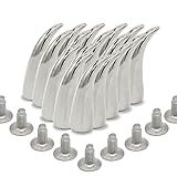 WIWAPLEX 50 Sets 21mm Punk Rock Cat Claw Studs and Spikes Metal Screw Back Leather-Craft DIY (Silver)