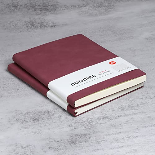 Notizbuch B5 liniertes Leder 2er Pack Hardcover Notizbücher mit Hochwertigem Dickem 100 gsm, Journal Notizbücher Klassisches Notizblock für Schreiben, Büro, Schule, Geschäft 17,5 * 25,2cm, Rot