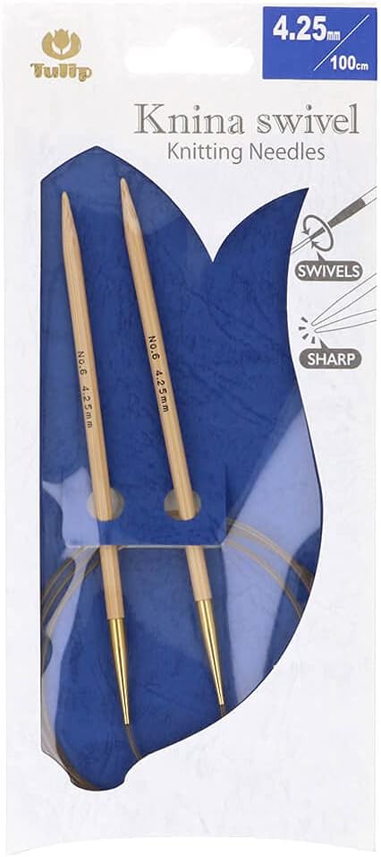 Tulip Knitting Needles, Bamboo, Beige, 100 cm x 4.25 mm