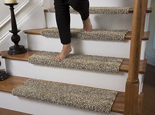 Caprice Bullnose Carpet Stair Tread with Adhesive Padding, by Tread Comfort (Single 31" Wide Tread, Beach Bum) TREADS SOLD INDIVIDUALLY